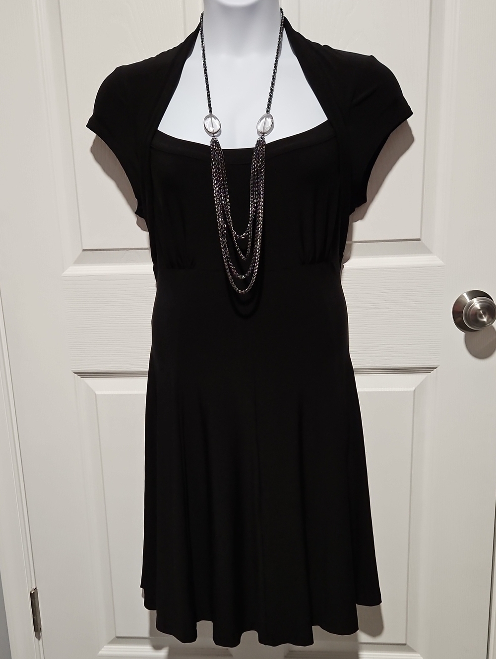 Norma Kamali Black Short Sleeve Midi Dress